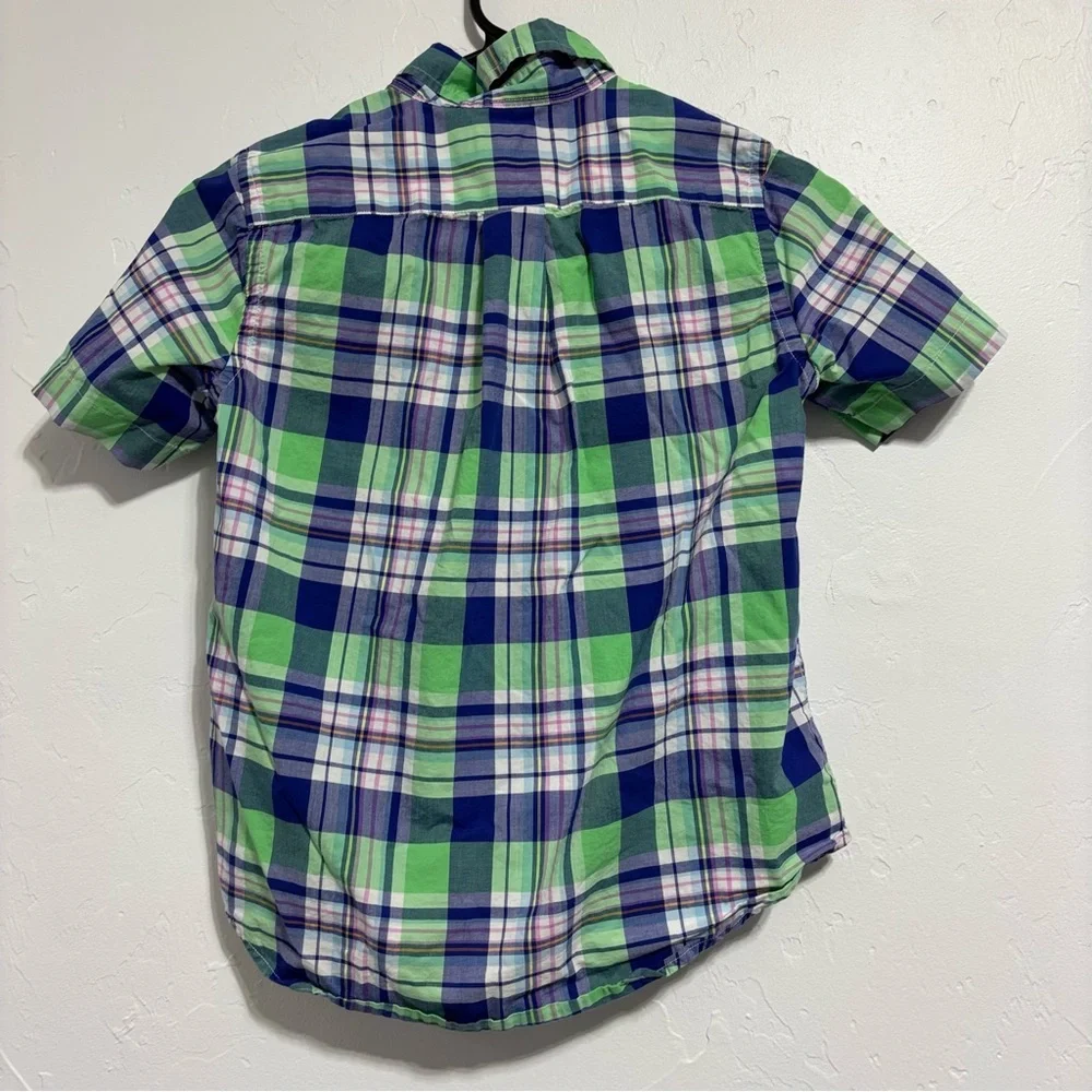 Chaps Ralph Lauren Boys Lot of 2 Size 8 Plaid Button Front Short Sleeve Shirt